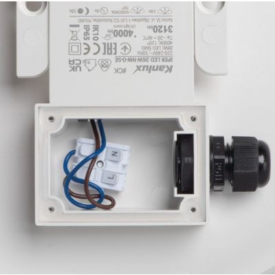 Plafoniera LED z czujnikiem ruchu IPER 10W IP65 20cmx20cm barwa neutralna biały 37302 KANLUX  (37302)